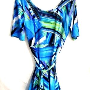 New Ladies Dress Blue With Belt Size XL